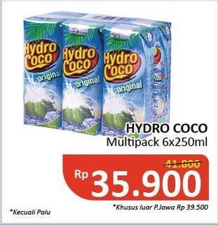 Promo Harga HYDRO COCO Minuman Kelapa Original per 6 pcs 250 ml - Alfamidi