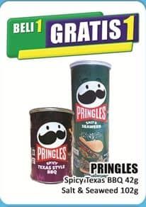 Promo Harga Pringles Potato Crisps Spicy Texas BBQ, Salt Seaweed 42 gr - Hari Hari