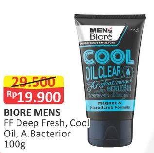 Promo Harga BIORE MENS Facial Foam Deep Fresh, Cool Oil, A. Bacterior 100 gr - Alfamart