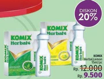 Promo Harga KOMIX Herbal Obat Batuk Lemon, Herbal 15 ml - LotteMart