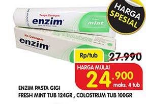 Promo Harga ENZIM Pasta Gigi Fresh Mint, Fresh Mint 100 gr - Superindo