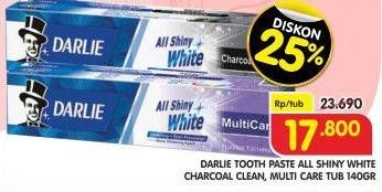 Promo Harga DARLIE Toothpaste All Shiny White Multicare, All Shiny White Charcoal Clean 140 gr - Superindo