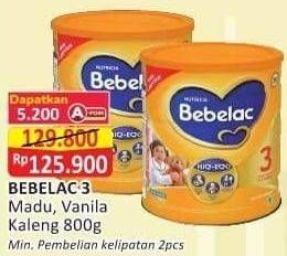 Promo Harga BEBELAC 3 Susu Pertumbuhan Madu, Vanila 800 gr - Alfamart