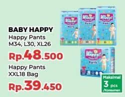 Promo Harga Baby Happy Body Fit Pants XXL18 18 pcs - Yogya