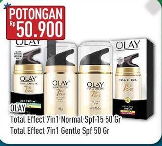 Promo Harga OLAY Total Effects 7 in 1 Anti Ageing Day Cream 7in1, Normal, Gentle, SPF15 50 gr - Hypermart