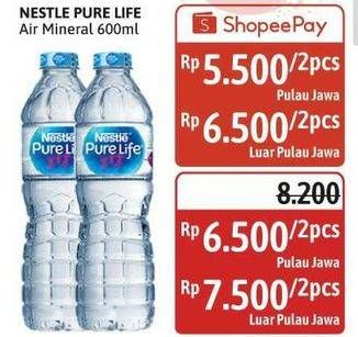 Promo Harga Nestle Pure Life Air Mineral 600 ml - Alfamidi