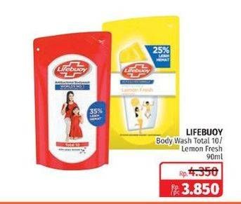 Promo Harga LIFEBUOY Body Wash Total 10, Lemon Fresh 90 ml - Lotte Grosir