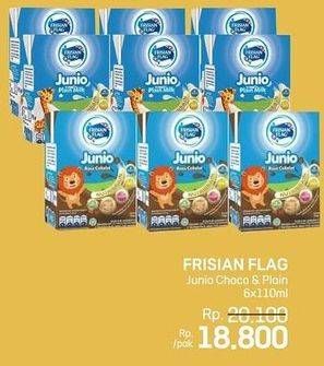 Promo Harga Frisian Flag Susu UHT Junio Chocolate, Plain 110 ml - LotteMart