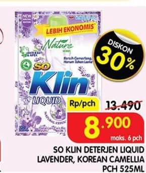 Promo Harga So Klin Liquid Detergent Provence Lavender, Korean Camelia, Korean Camellia Apple 525 ml - Superindo