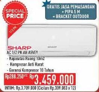 Promo Harga SHARP AH-A5VEY | AC 1/2PK  - Hypermart