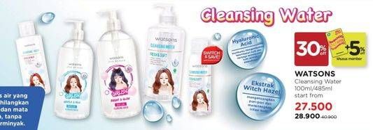 Promo Harga Watsons Cleansing Water 100 ml - Watsons