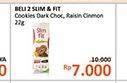 Promo Harga SLIM & FIT Cookies Dark Coklat, Raisin Cinamon per 2 pcs 22 gr - Alfamidi
