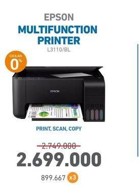 Promo Harga EPSON Multifunction L3110 Printer  - Electronic City