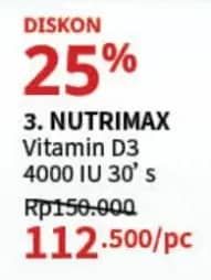Promo Harga Nutrimax Vitamin E 400IU Water Soluble 30 pcs - Guardian