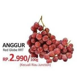 Promo Harga Anggur Red Globe RRT per 100 gr - Yogya