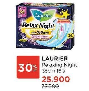 Promo Harga Laurier Relax Night Gathers 35cm 16 pcs - Watsons