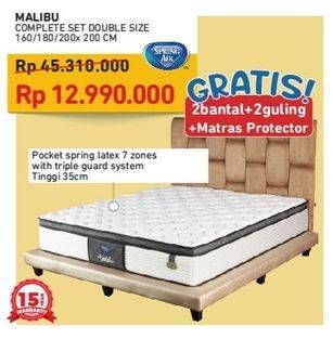 Promo Harga SPRING AIR Malibu Complete Bed Set Double Size 160x200cm, 180x200cm, 200x200cm  - Courts