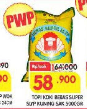 Promo Harga Topi Koki Beras  Super Slyp Kuning 5 kg - Superindo