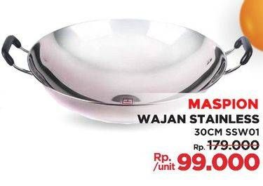 Promo Harga MASPION Wajan Stainless 30CM SSW01  - LotteMart