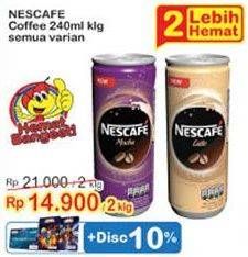 Promo Harga Nescafe Ready to Drink All Variants per 2 kaleng 240 ml - Indomaret