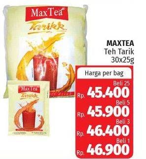 Promo Harga Max Tea Minuman Teh Bubuk per 30 pcs 25 gr - Lotte Grosir