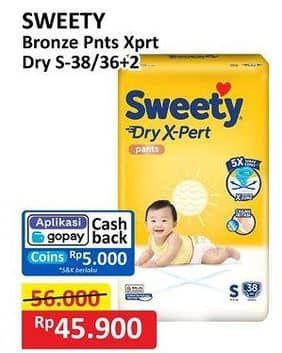 Promo Harga Sweety Bronze Pants Dry X-Pert S36+2 38 pcs - Alfamart