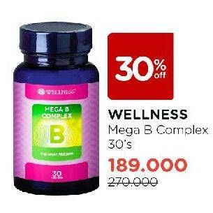 Promo Harga Wellness Mega B Complex 30 pcs - Watsons