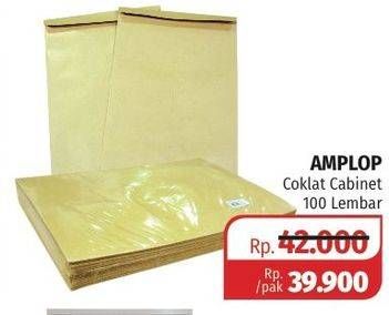 Promo Harga Amplop Coklat Cabinet 100 pcs - Lotte Grosir