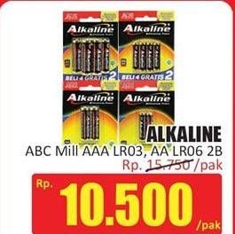 Promo Harga ABC Battery Alkaline LR6/AA, LR03/AAA 2 pcs - Hari Hari