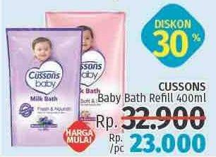 Promo Harga CUSSONS BABY Milk Bath 400 ml - LotteMart
