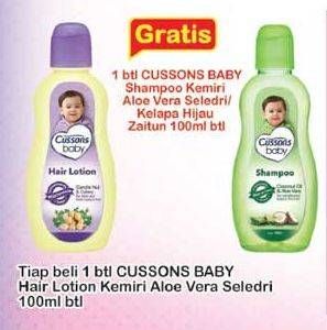 Promo Harga CUSSONS BABY Hair Lotion Kemiri Aloe Vera Seledri 100 ml - Indomaret