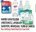 Promo Harga INSTANCE/LIFEBUOY/SANITER/YURI/CAREX/WARDAH Hand Sanitizer  - Hypermart