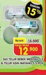 Promo Harga 365 Telur Bebek Mentah/Telur Asin Matang  - Superindo