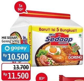 Promo Harga SEDAAP Mie Goreng Original per 5 pcs 90 gr - Alfamidi