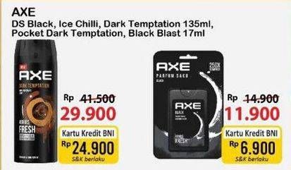 Promo Harga AXE Pocket Frag Sachet Dark Temptation, Black 17 ml - Alfamart