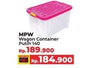 Promo Harga MPW Wagon Container Putih 140 ltr - Yogya