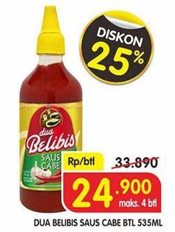 Promo Harga DUA BELIBIS Saus Cabe 535 ml - Superindo