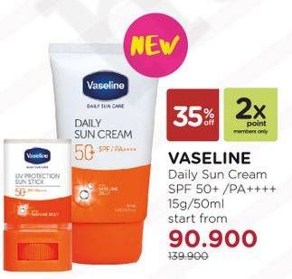 Promo Harga VASELINE Daily Sun Care Daily SPF50 50 ml - Watsons