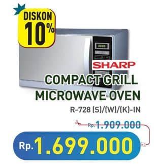 Promo Harga Sharp Compact Grill Microwave Oven R-728  - Hypermart