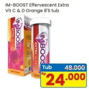 Promo Harga Imboost Effervescent with Vitamin C Orange 8 pcs - Indomaret