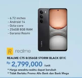 Promo Harga Realme C75 8/256 GB  - Carrefour