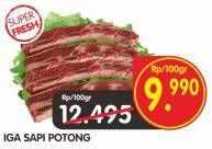 Promo Harga Iga Sapi Potong per 100 gr - Superindo