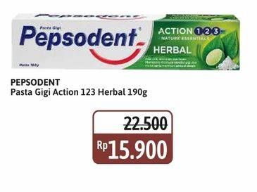Promo Harga Pepsodent Pasta Gigi Action 123 Herbal 190 gr - Alfamidi