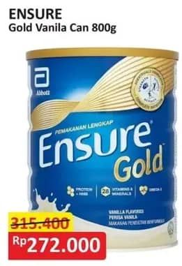 Promo Harga Ensure Gold Wheat Gandum Vanilla 850 gr - Alfamart