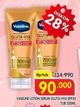 Promo Harga Vaseline Healthy Bright Gluta-Hya Lotion 200 ml - Superindo
