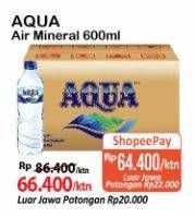 Promo Harga AQUA Air Mineral per 24 botol 600 ml - Alfamart