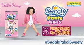 Promo Harga SWEETY Silver Pants Girls L28, XL26  - Indomaret