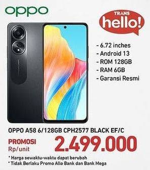 Promo Harga Oppo A58 6/128 GB  - Carrefour