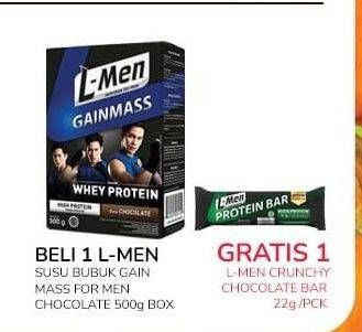 Promo Harga L-men Gain Mass Chocolate 500 gr - Indomaret