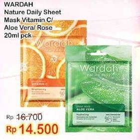 Promo Harga WARDAH Nature Daily Sheet Mask Vit C, Aloe Vera, Rose 20 ml - Indomaret